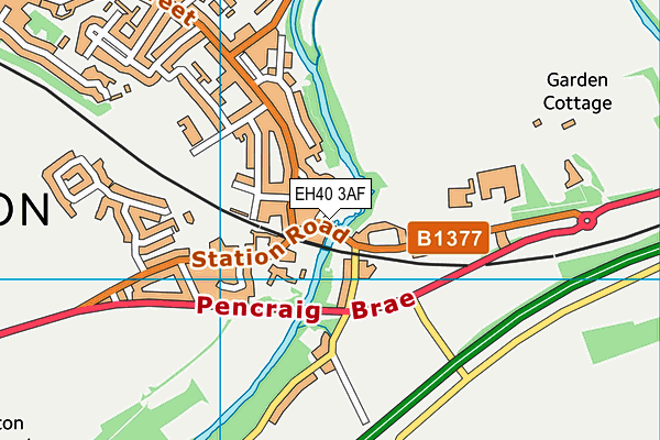 EH40 3AF map - OS VectorMap District (Ordnance Survey)