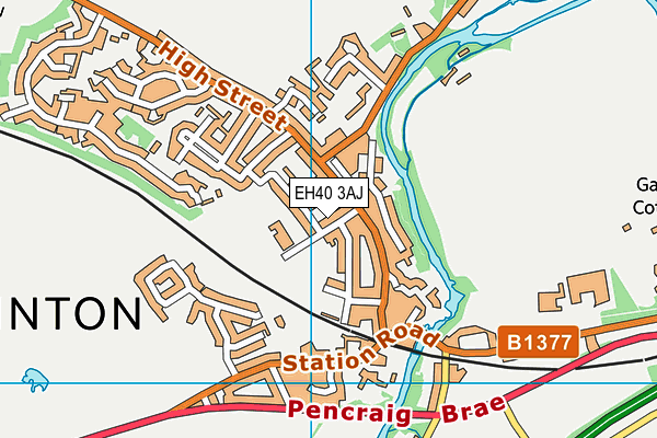 EH40 3AJ map - OS VectorMap District (Ordnance Survey)