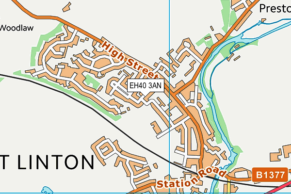 EH40 3AN map - OS VectorMap District (Ordnance Survey)