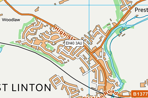 EH40 3AU map - OS VectorMap District (Ordnance Survey)
