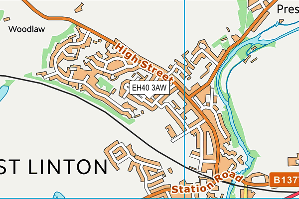 EH40 3AW map - OS VectorMap District (Ordnance Survey)