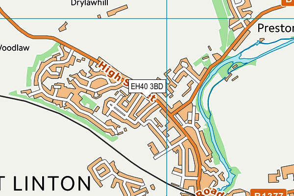 EH40 3BD map - OS VectorMap District (Ordnance Survey)