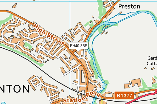 EH40 3BF map - OS VectorMap District (Ordnance Survey)