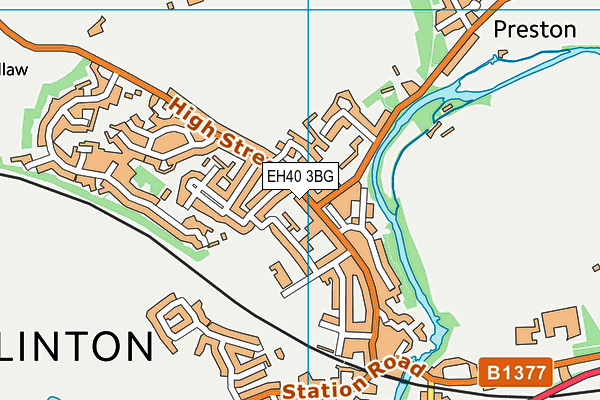 EH40 3BG map - OS VectorMap District (Ordnance Survey)