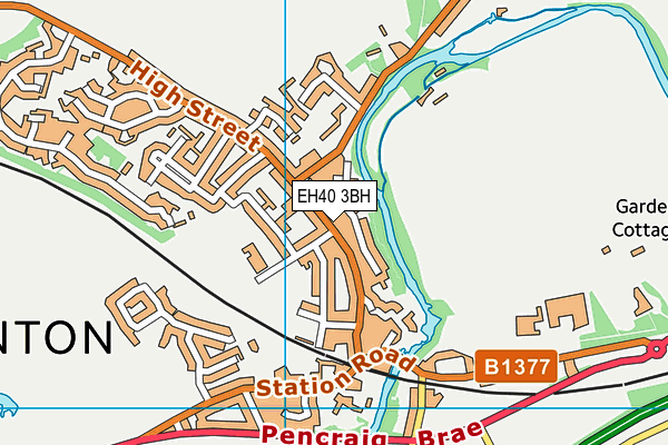 EH40 3BH map - OS VectorMap District (Ordnance Survey)