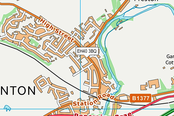 EH40 3BQ map - OS VectorMap District (Ordnance Survey)