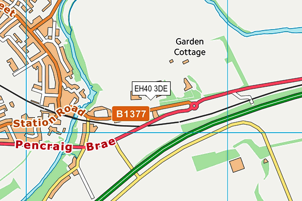 EH40 3DE map - OS VectorMap District (Ordnance Survey)