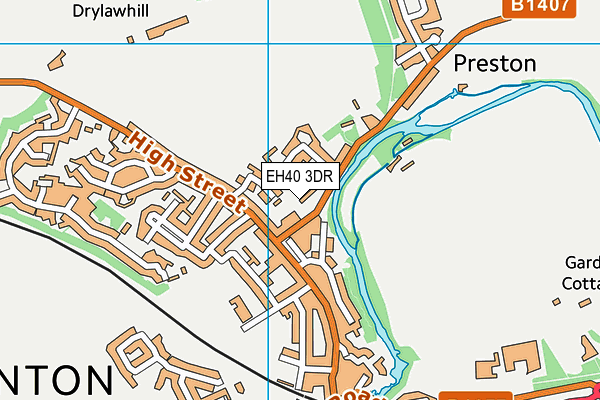 EH40 3DR map - OS VectorMap District (Ordnance Survey)
