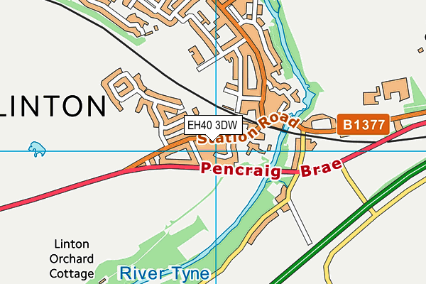 EH40 3DW map - OS VectorMap District (Ordnance Survey)