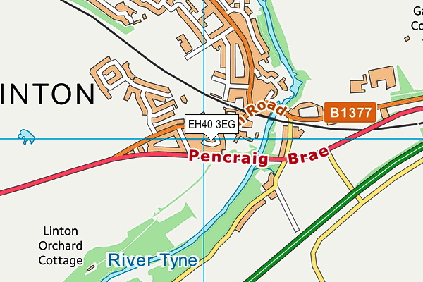 EH40 3EG map - OS VectorMap District (Ordnance Survey)