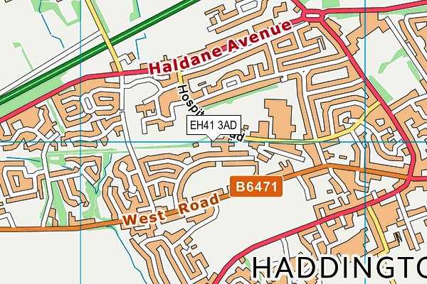 EH41 3AD map - OS VectorMap District (Ordnance Survey)