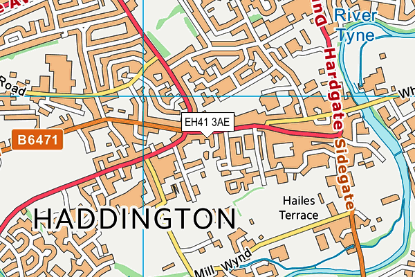 EH41 3AE map - OS VectorMap District (Ordnance Survey)