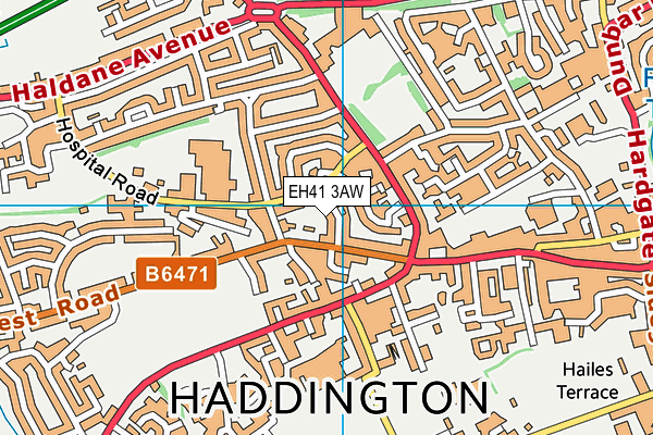 EH41 3AW map - OS VectorMap District (Ordnance Survey)