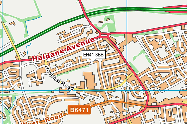 EH41 3BB map - OS VectorMap District (Ordnance Survey)