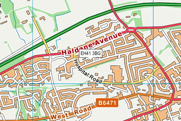 EH41 3BG map - OS VectorMap District (Ordnance Survey)