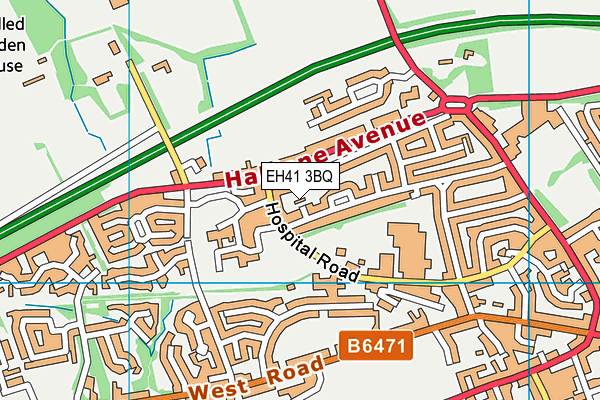 EH41 3BQ map - OS VectorMap District (Ordnance Survey)