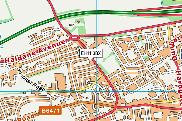 EH41 3BX map - OS VectorMap District (Ordnance Survey)
