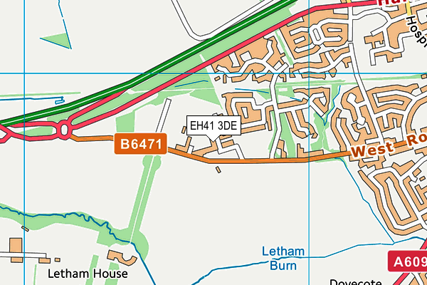 EH41 3DE map - OS VectorMap District (Ordnance Survey)