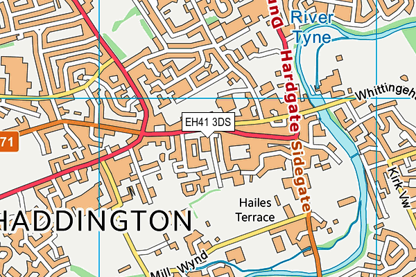 EH41 3DS map - OS VectorMap District (Ordnance Survey)