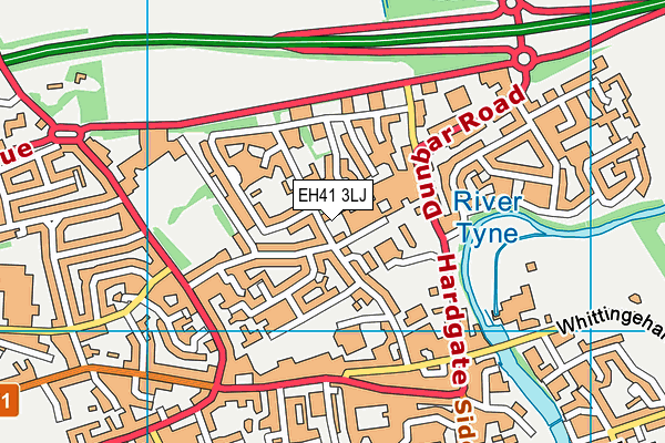 EH41 3LJ map - OS VectorMap District (Ordnance Survey)