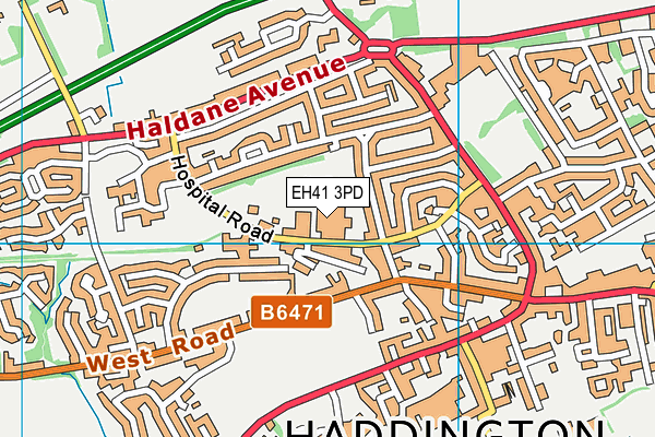 EH41 3PD map - OS VectorMap District (Ordnance Survey)