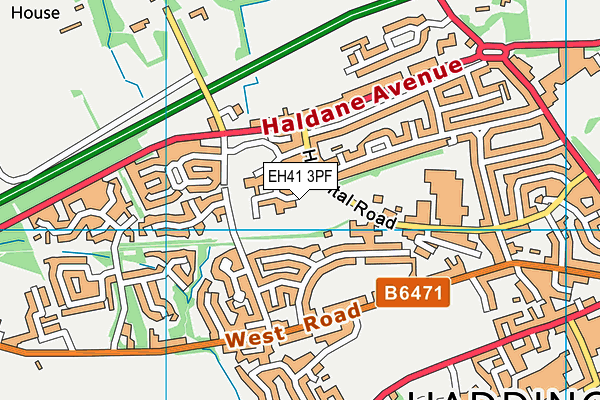 EH41 3PF map - OS VectorMap District (Ordnance Survey)