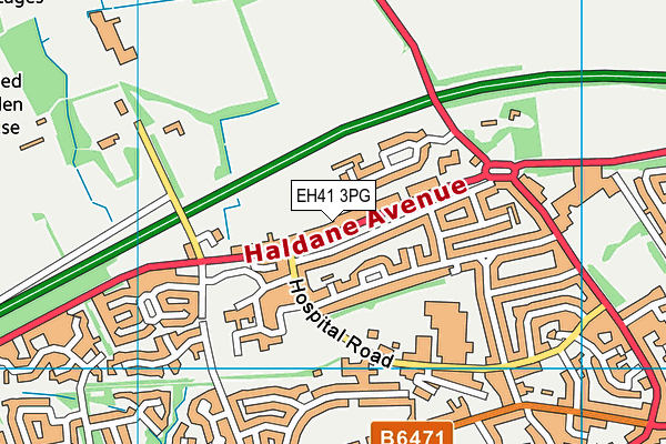 EH41 3PG map - OS VectorMap District (Ordnance Survey)
