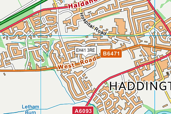 EH41 3RE map - OS VectorMap District (Ordnance Survey)