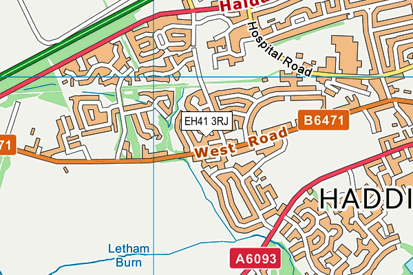 EH41 3RJ map - OS VectorMap District (Ordnance Survey)