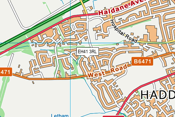 EH41 3RL map - OS VectorMap District (Ordnance Survey)