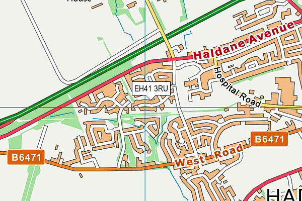 EH41 3RU map - OS VectorMap District (Ordnance Survey)