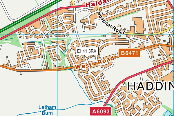 EH41 3RX map - OS VectorMap District (Ordnance Survey)
