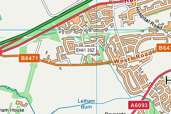 EH41 3SZ map - OS VectorMap District (Ordnance Survey)