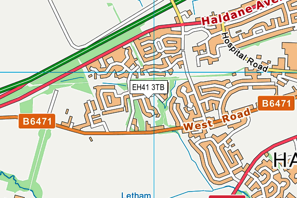 EH41 3TB map - OS VectorMap District (Ordnance Survey)