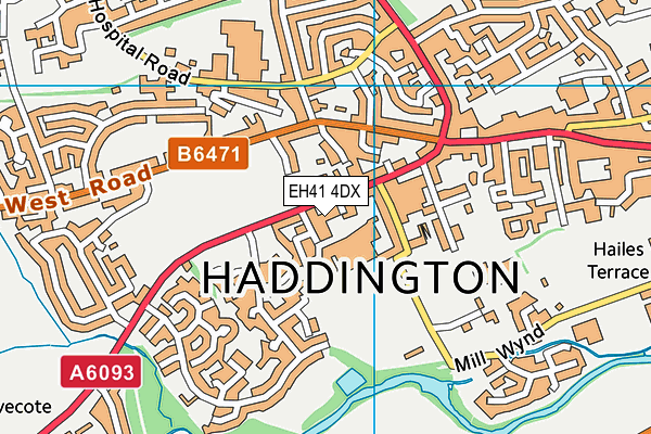 EH41 4DX map - OS VectorMap District (Ordnance Survey)