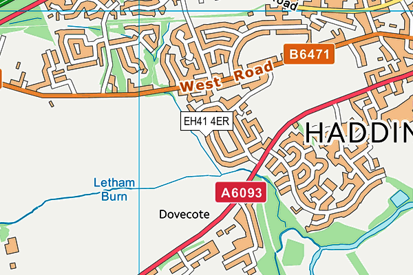 EH41 4ER map - OS VectorMap District (Ordnance Survey)
