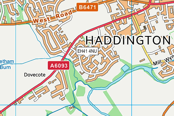 EH41 4NU map - OS VectorMap District (Ordnance Survey)