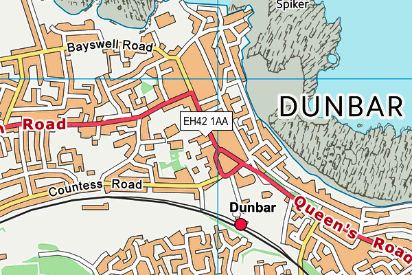 EH42 1AA map - OS VectorMap District (Ordnance Survey)