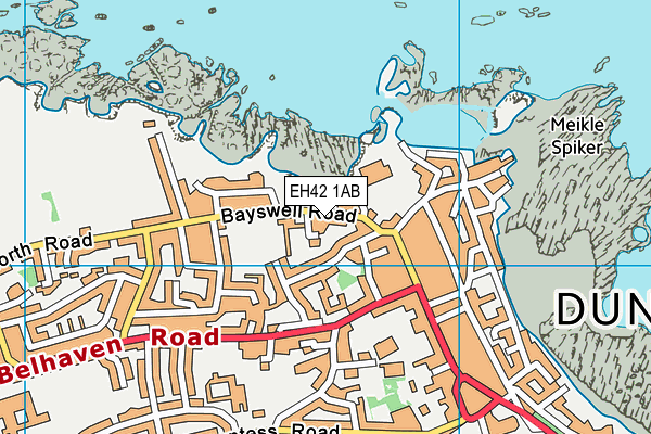 EH42 1AB map - OS VectorMap District (Ordnance Survey)