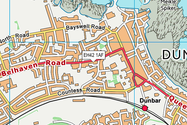 EH42 1AF map - OS VectorMap District (Ordnance Survey)