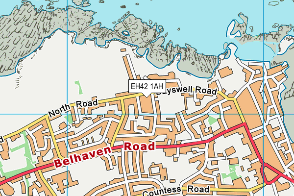 EH42 1AH map - OS VectorMap District (Ordnance Survey)