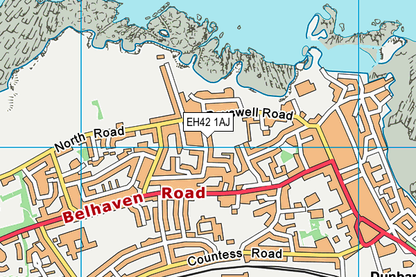 EH42 1AJ map - OS VectorMap District (Ordnance Survey)