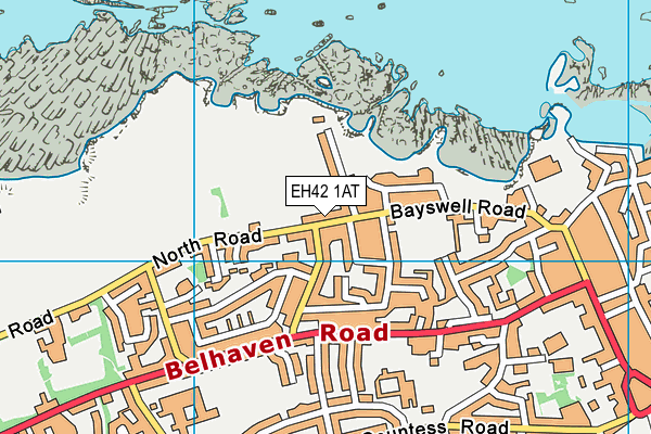 EH42 1AT map - OS VectorMap District (Ordnance Survey)