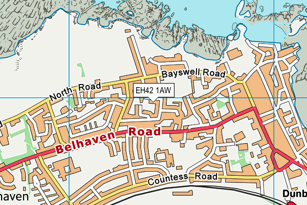 EH42 1AW map - OS VectorMap District (Ordnance Survey)