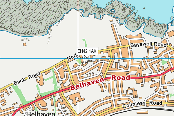 EH42 1AX map - OS VectorMap District (Ordnance Survey)