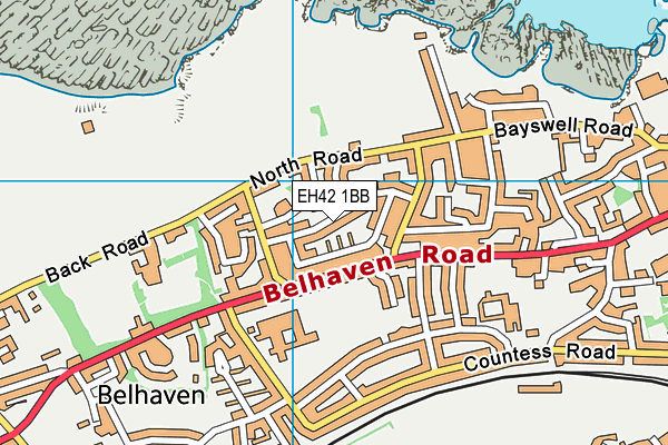 EH42 1BB map - OS VectorMap District (Ordnance Survey)