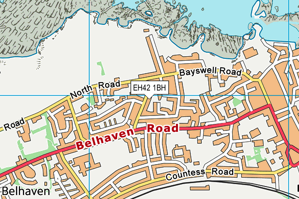 EH42 1BH map - OS VectorMap District (Ordnance Survey)