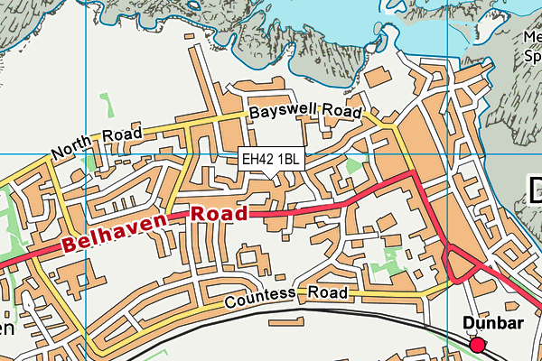 EH42 1BL map - OS VectorMap District (Ordnance Survey)