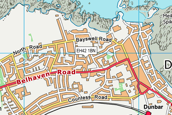 EH42 1BN map - OS VectorMap District (Ordnance Survey)