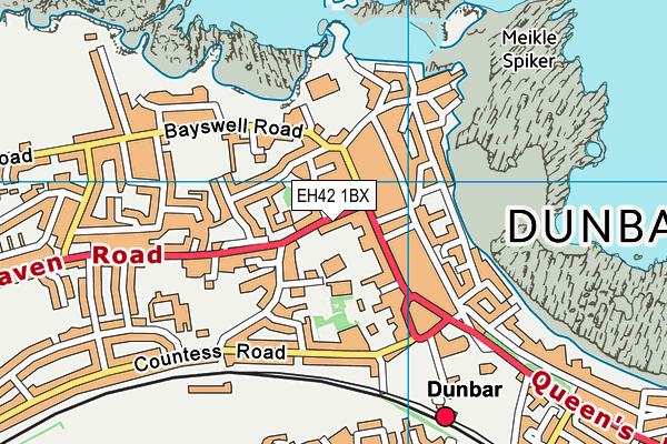 EH42 1BX map - OS VectorMap District (Ordnance Survey)